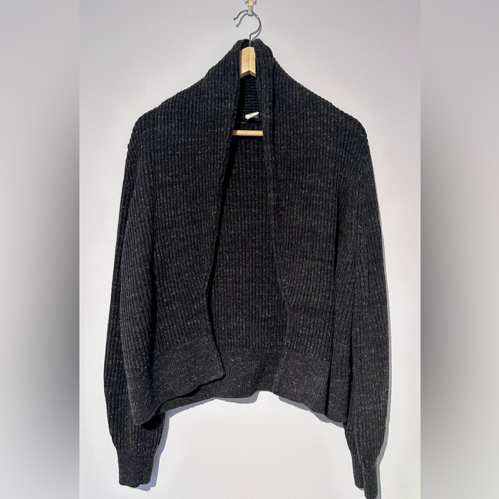 GAP shawl collar ribbed knit cardigan (dark grey)